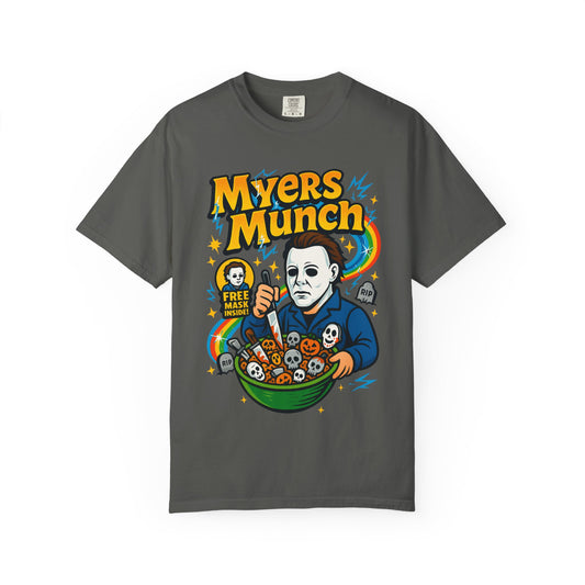Halloween-Themed Unisex T-Shirt with Myers Munch Design, Perfect for Spooky Season, Costume Parties, Horror Movie Lovers, Gifts