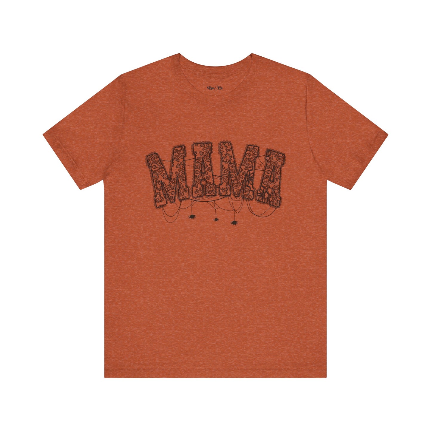 🕸️ Spooky Mama Lace Halloween Shirt – Fall Tee for Moms with Spider Details