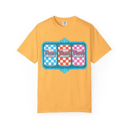 🍻 Coors Light Retro Tee – Checkerboard Can Design for Party Girls & Chill Queens 🎉