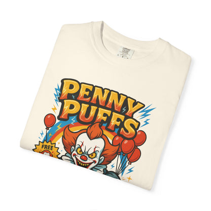 Penny Puffs Unisex T-shirt | Fun Retro Graphic Tee, Halloween Costume, Gift for Horror Fans, Cartoon Apparel, Clown Shirt
