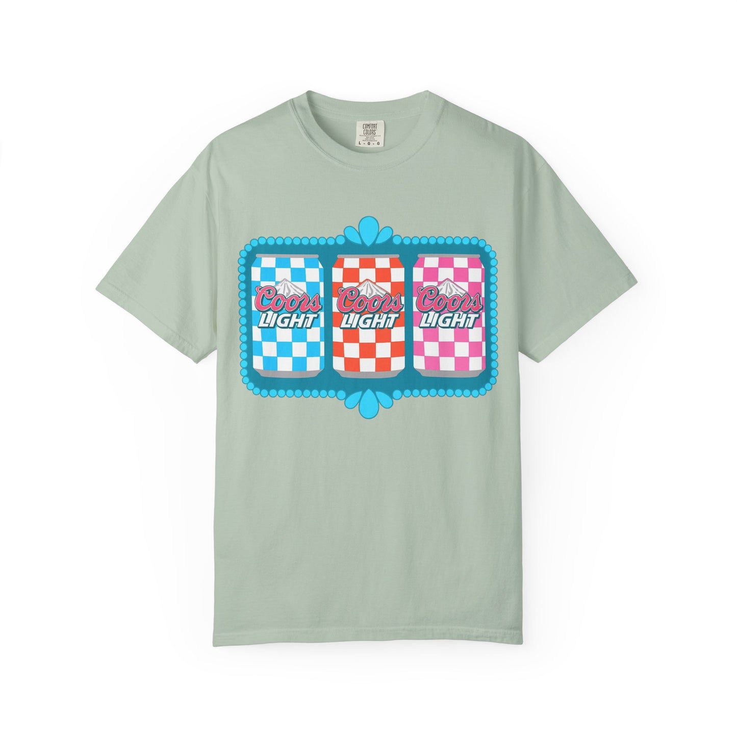 🍻 Coors Light Retro Tee – Checkerboard Can Design for Party Girls & Chill Queens 🎉