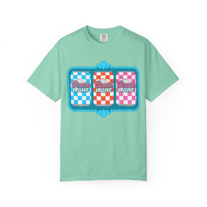 🍻 Coors Light Retro Tee – Checkerboard Can Design for Party Girls & Chill Queens 🎉