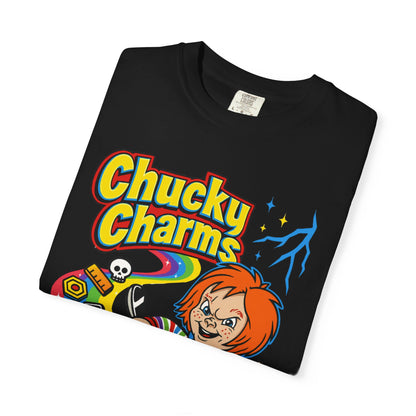 Chucky Charms T-Shirt, Horror Tee, Funny Unisex Shirt, Halloween Apparel, Gift for Horror Fans, Retro Style Clothing