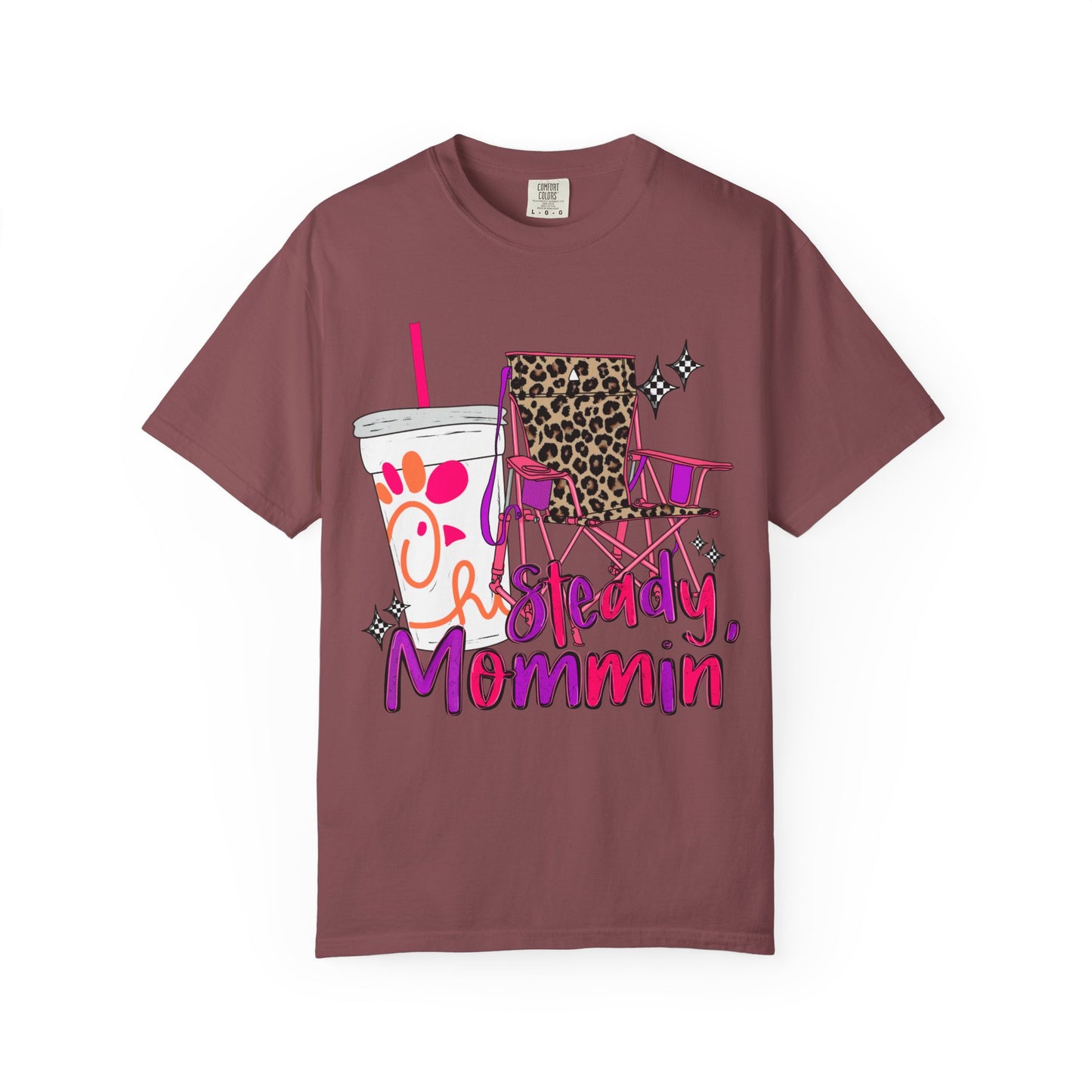 🪑 “Steady Mommin’” Tee – Leopard Chairs, Chick-fil-A & Chaos Served Cute ✨🍟