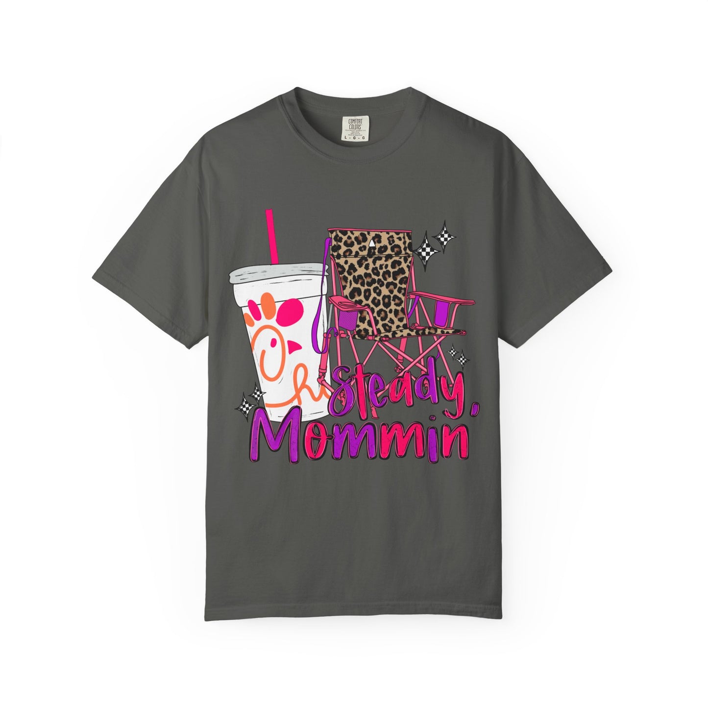 🪑 “Steady Mommin’” Tee – Leopard Chairs, Chick-fil-A & Chaos Served Cute ✨🍟