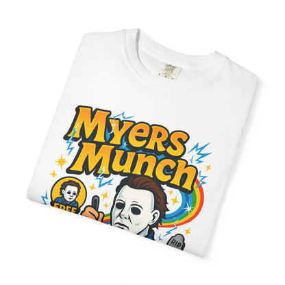 Halloween-Themed Unisex T-Shirt with Myers Munch Design, Perfect for Spooky Season, Costume Parties, Horror Movie Lovers, Gifts