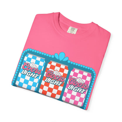 🍻 Coors Light Retro Tee – Checkerboard Can Design for Party Girls & Chill Queens 🎉