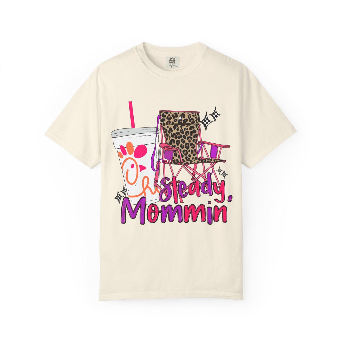 🪑 “Steady Mommin’” Tee – Leopard Chairs, Chick-fil-A & Chaos Served Cute ✨🍟