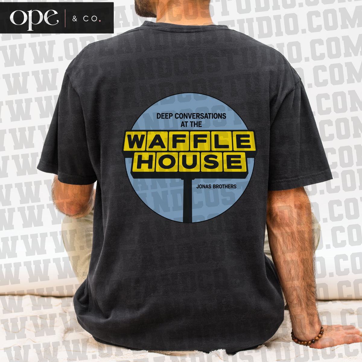Meet Me at the Waffle House — Jo Bro Two-Sided Fan Tee