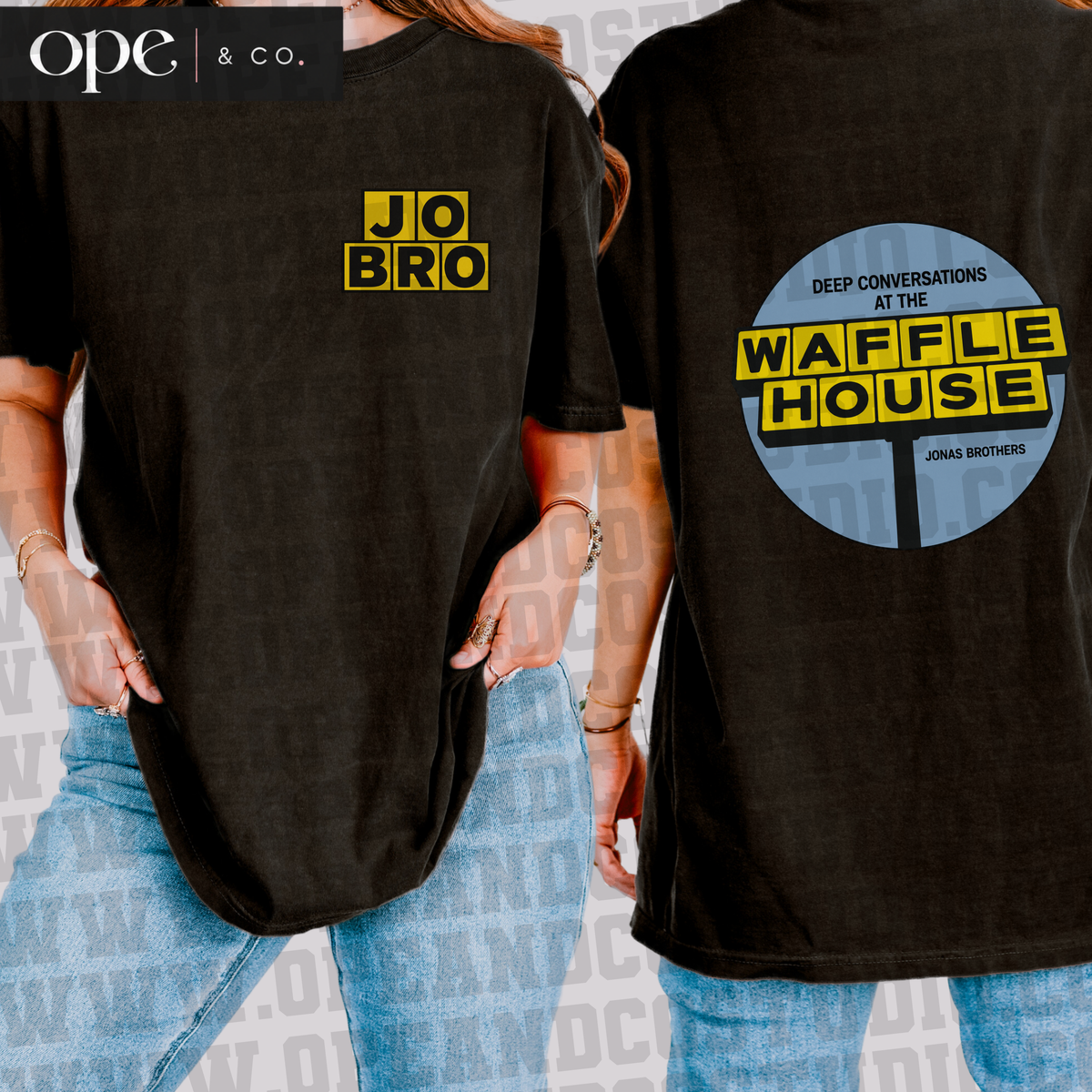 Meet Me at the Waffle House — Jo Bro Two-Sided Fan Tee