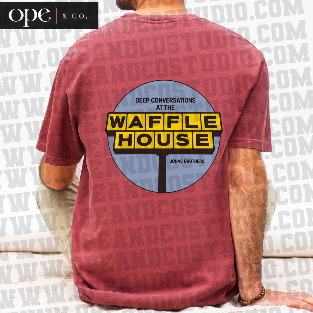 Meet Me at the Waffle House — Jo Bro Two-Sided Fan Tee