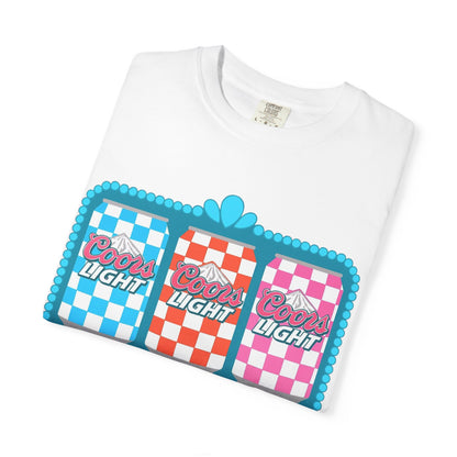 🍻 Coors Light Retro Tee – Checkerboard Can Design for Party Girls & Chill Queens 🎉