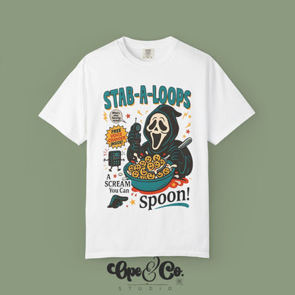 Stab-A-Loops Tee – Ghostface Cereal Shirt 🍽️🔪 A Scream You Can Spoon!