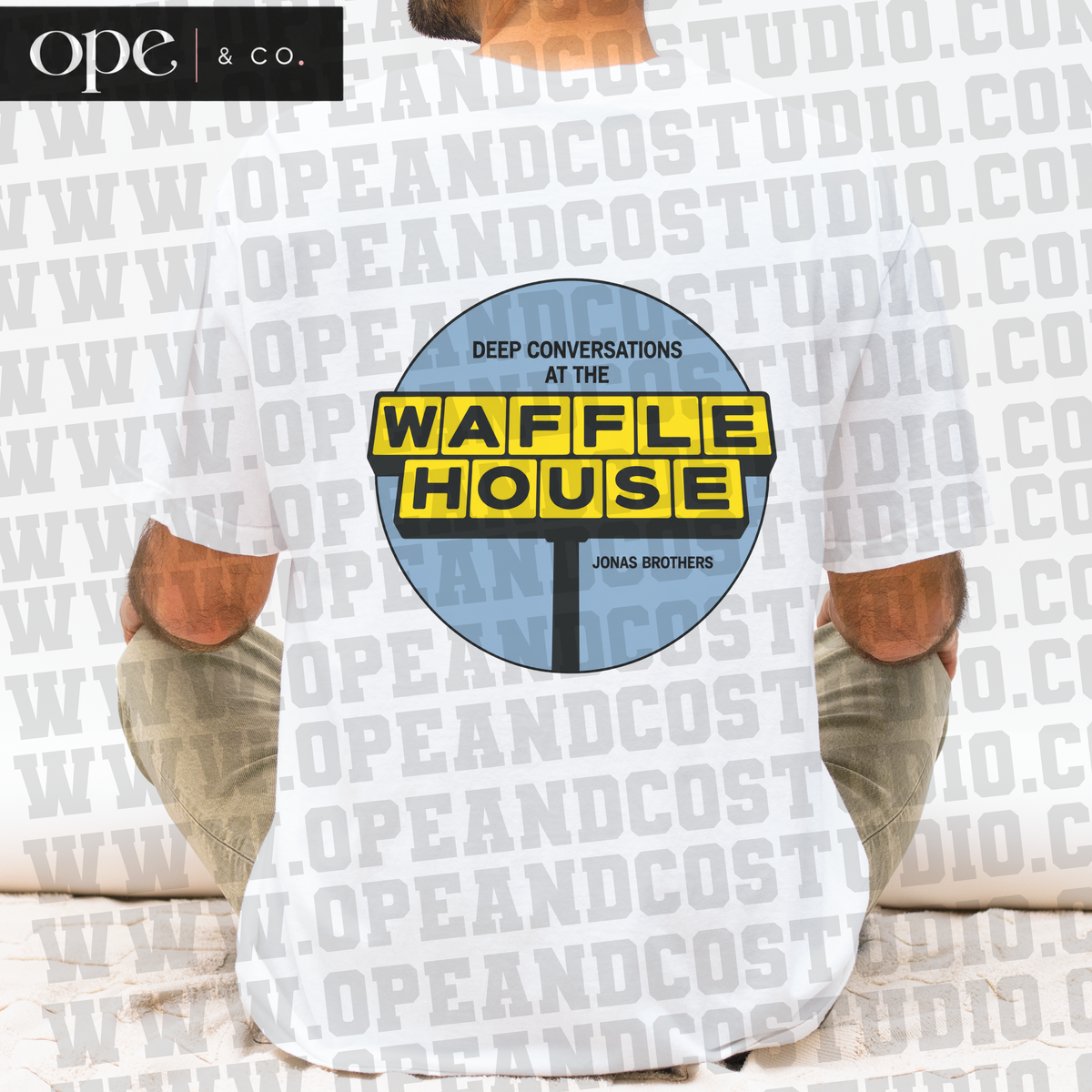 Meet Me at the Waffle House — Jo Bro Two-Sided Fan Tee