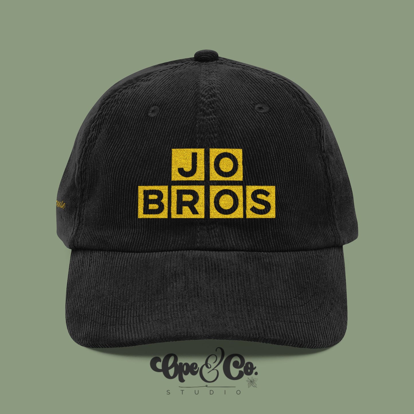 Smothered, Covered & Obsessed – Jo Bros Corduroy Embroidered Hat