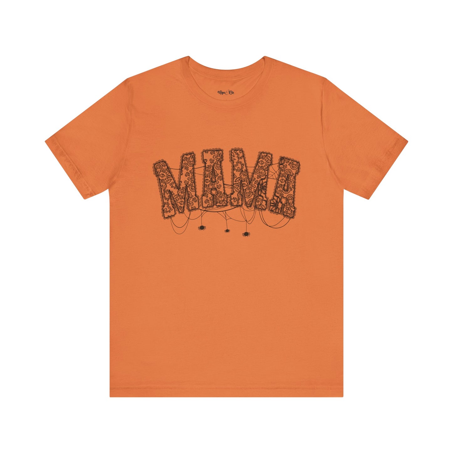 🕸️ Spooky Mama Lace Halloween Shirt – Fall Tee for Moms with Spider Details