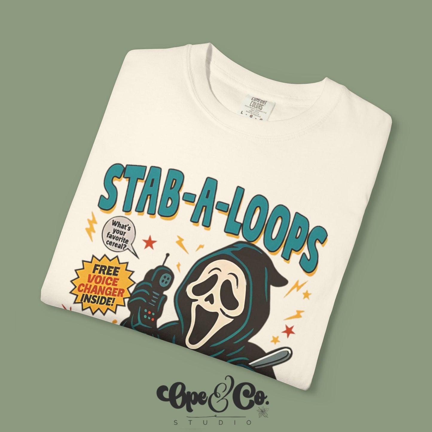 Stab-A-Loops Tee – Ghostface Cereal Shirt 🍽️🔪 A Scream You Can Spoon!