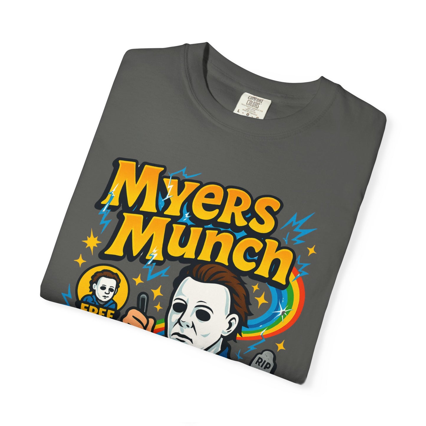 Halloween-Themed Unisex T-Shirt with Myers Munch Design, Perfect for Spooky Season, Costume Parties, Horror Movie Lovers, Gifts