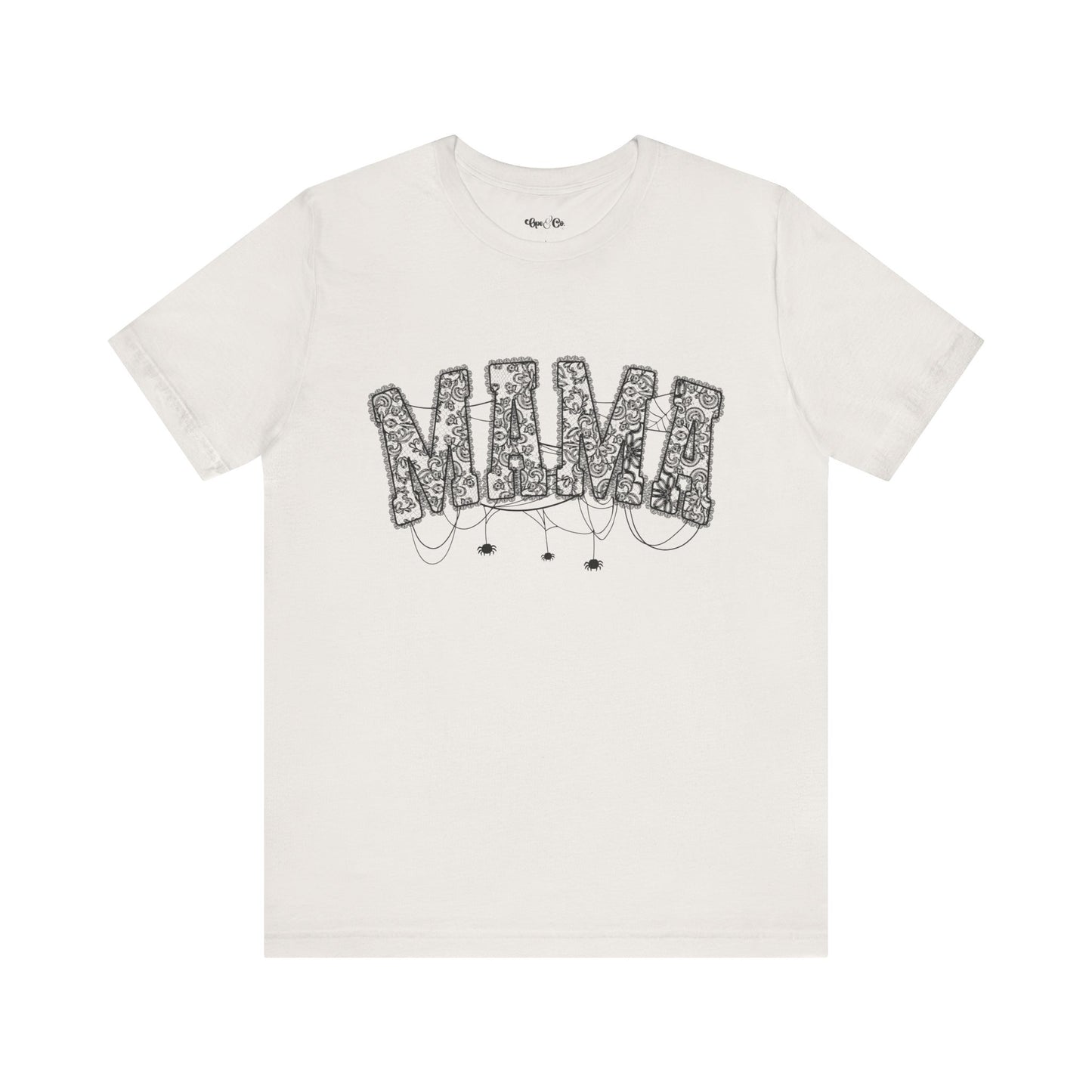 🕸️ Spooky Mama Lace Halloween Shirt – Fall Tee for Moms with Spider Details