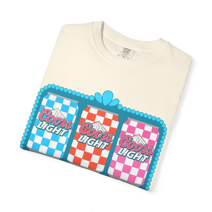 🍻 Coors Light Retro Tee – Checkerboard Can Design for Party Girls & Chill Queens 🎉