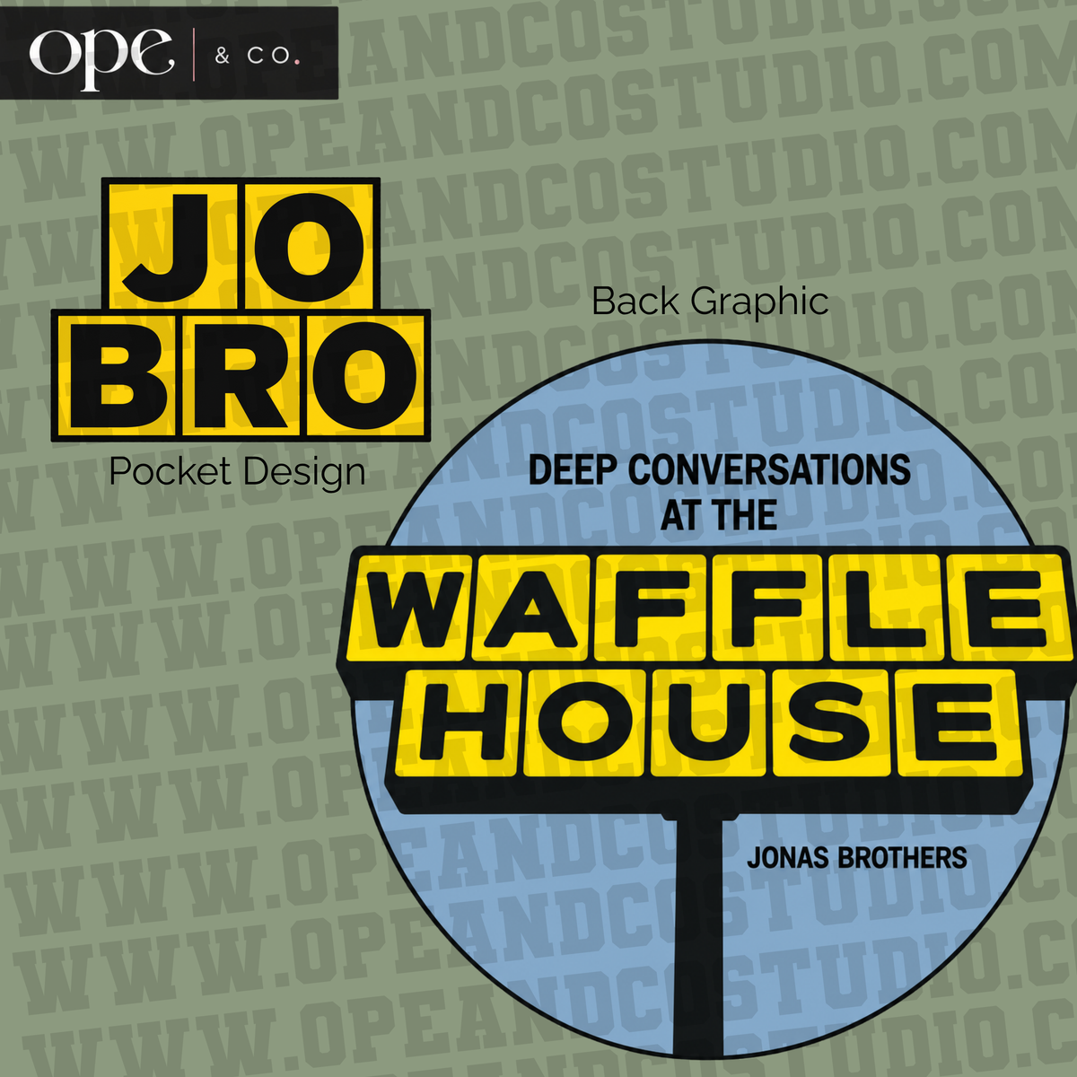 Meet Me at the Waffle House — Jo Bro Two-Sided Fan Tee