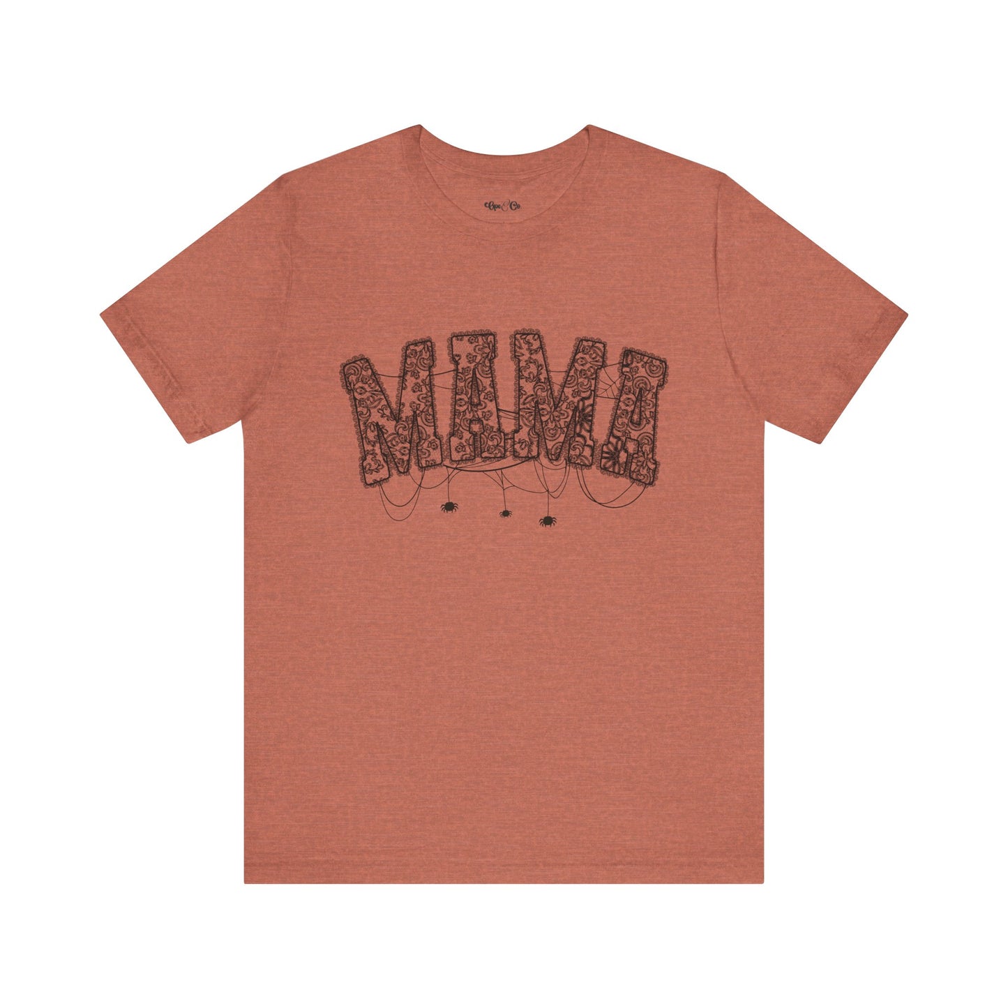 🕸️ Spooky Mama Lace Halloween Shirt – Fall Tee for Moms with Spider Details