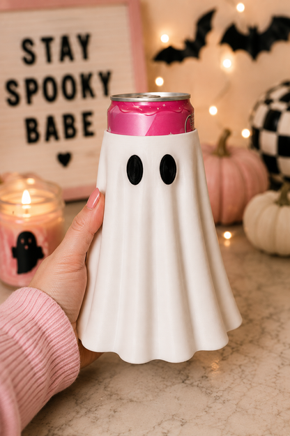 Spooky Sips 3D Printed Ghost Slim Can Holder