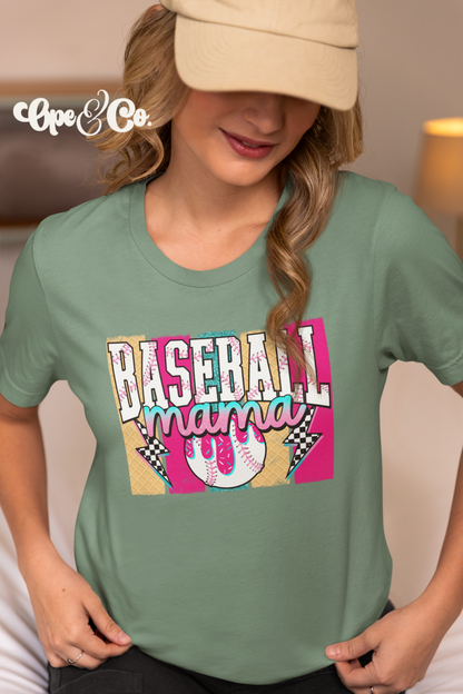 Sweet Heat Baseball Mama Tee 🍦⚾️ Retro Baseball Mom Shirt – Drip Baseball Graphic Tee – Comfort Colors Game Day Shirt – Cute Sports Mom Tee
