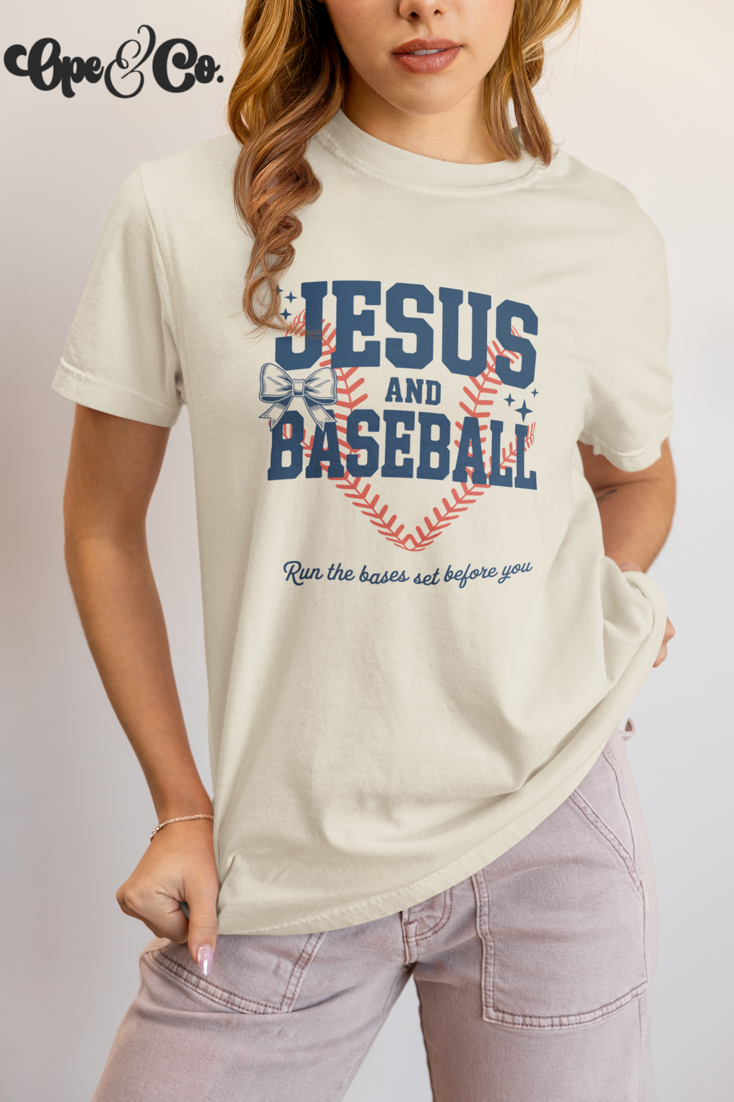 Jesus & Baseball Tee ✝️⚾️ Christian Baseball Shirt – Run the Bases Set Before You – Comfort Colors Faith Shirt – Game Day Tee