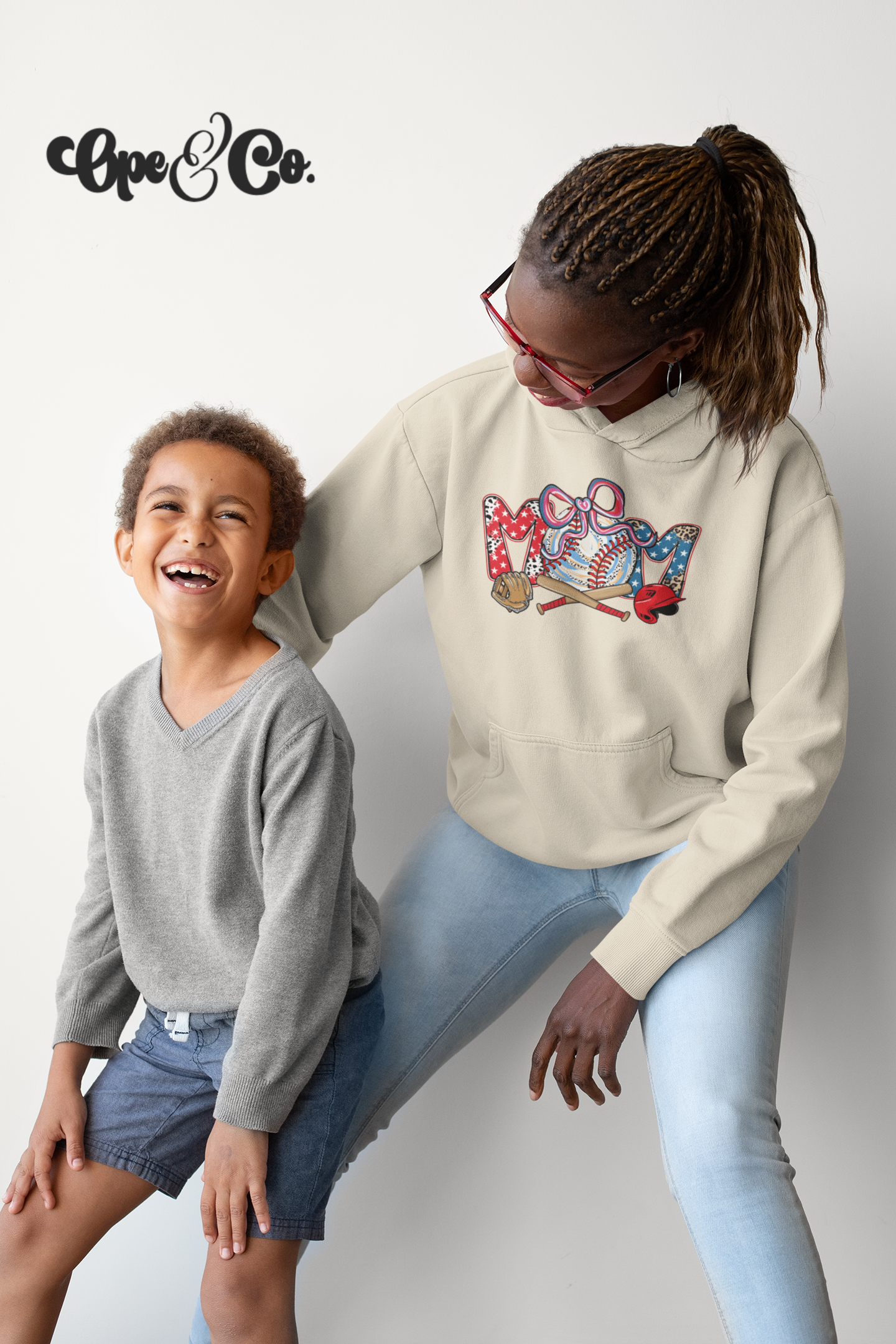 “All-American Baseball Mama” Hoodie 🇺🇸⚾️✨ Patriotic Game Day Sweatshirt – Cute Bow Baseball Mom – Red White Blue Sports Hoodie – Baseball Season Must Have