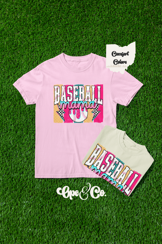 Sweet Heat Baseball Mama Tee 🍦⚾️ Retro Baseball Mom Shirt – Drip Baseball Graphic Tee – Comfort Colors Game Day Shirt – Cute Sports Mom Tee